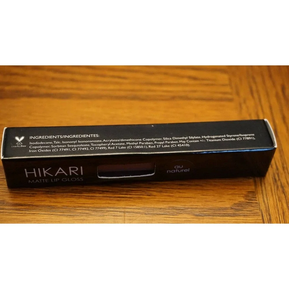 NIB! HIKARI LOT Matte Lip Gloss Au Naturel & Iridescent Lip Gloss Titanium